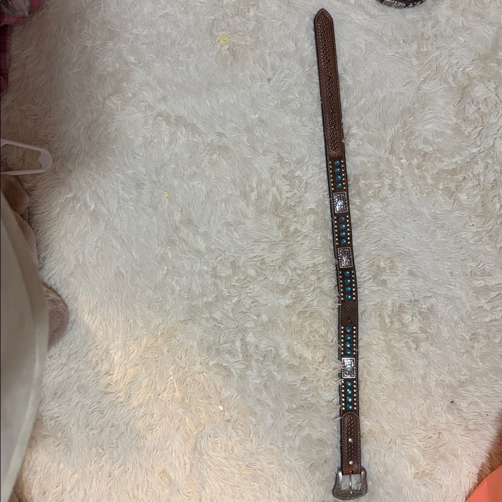 Brown Beaded Kids Belt